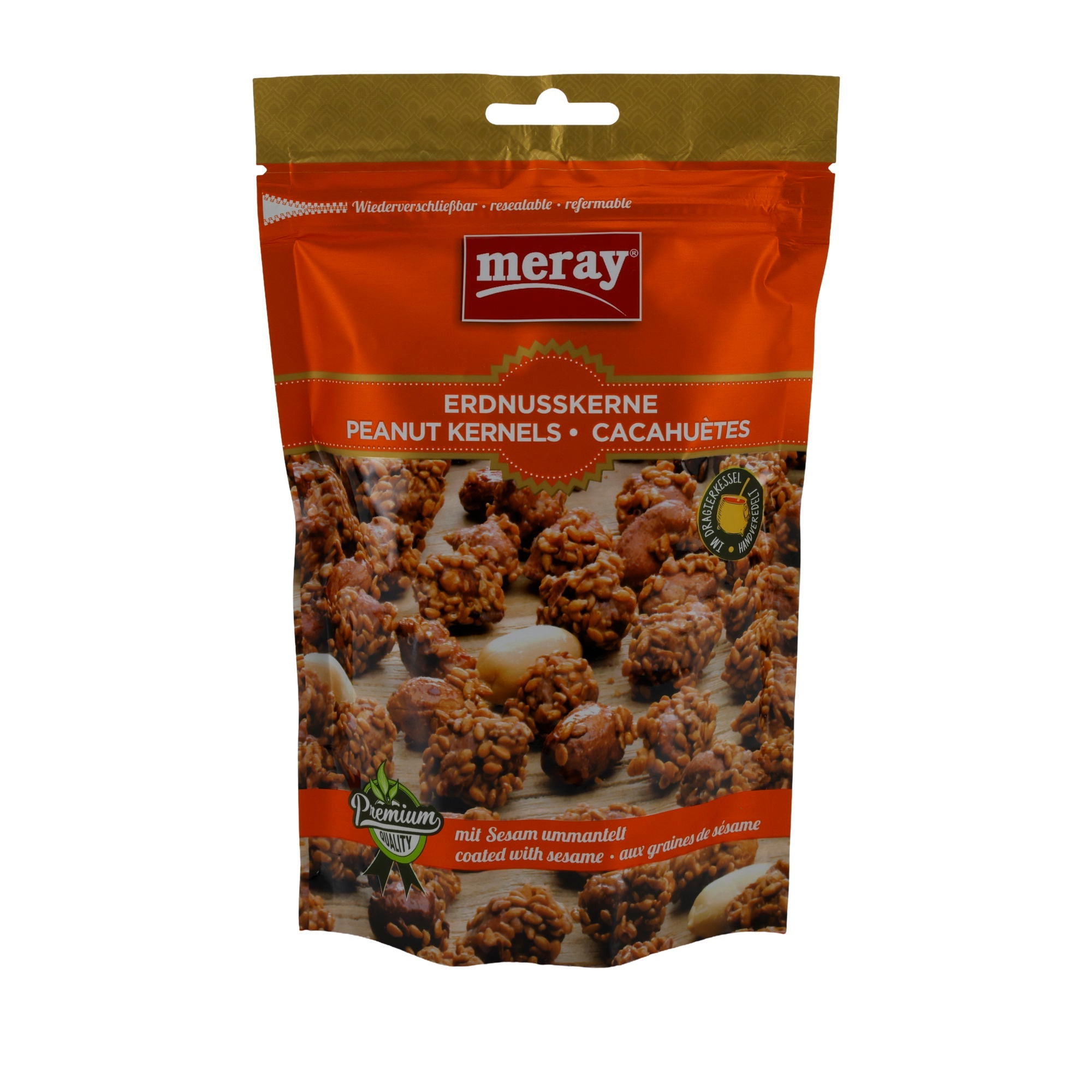 Erdnusskerne Meray | Nüsse | mit Sesam ummantelt | 150 g Beutel MERAY